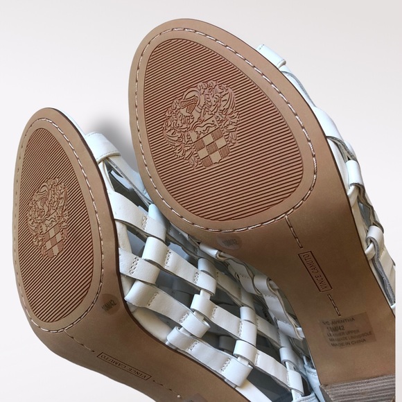 Vince Camuto Aventha White Woven Peep Toe Ankle Boots Booties New 10 - Picture 10 of 12